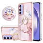 Samsung Galaxy A15 ruusukulta marmori sormuspidike suojakuori – joustvasta ja kestävästä muovista valmistettu suojakuori