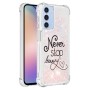 Samsung Galaxy A15 glitter hile never stop dreaming suojakuori – laadukas rakenne näkyy lähikuvasta