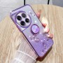 OnePlus 12 5G violetti glitter kukka sormuspidike suojakuori