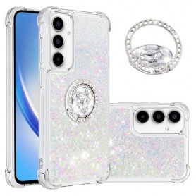 Samsung Galaxy A55 5G hopea glitter hile sormuspidike suojakuori Samsung Galaxy A55 5G hopea glitter hile sormuspidike suojakuori – ohut ja tyylikäs suojakuori esillä