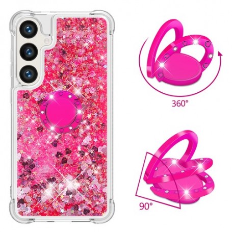 Samsung Galaxy S24 Plus pinkki glitter hile sormuspidike suojakuori