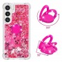 Samsung Galaxy S24 Plus / S25 Plus pinkki glitter hile sormuspidike suojakuori