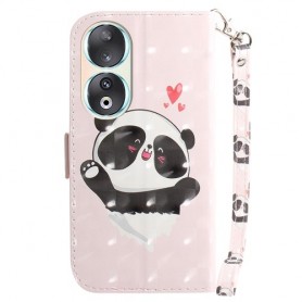 Honor 90 vaaleanpunainen panda suojakotelo Honor 90 vaaleanpunainen panda suojakotelo – monipuolinen suojakotelo korttitaskuilla