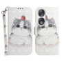 Honor 90 valkoinen kissa suojakotelo – kannellinen puhelinlompakko tuotekuvassa