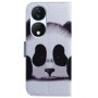 Honor X7b / Honor 90 Smart valkoinen panda suojakotelo – lompakkokotelo tyylikkäästi esillä