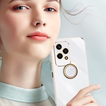 Honor 200 Lite 5G valkoinen sormuspidike suojakuori – ohut ja tyylikäs suojakuori esillä