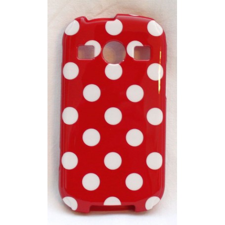 Galaxy Xcover 2 polka dot suojakuori punainen tausta valkoisia täpliä.