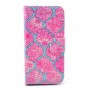 Galaxy S4 mini pinkki kukkakuvio puhelinlompakko