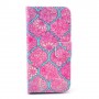 Galaxy S4 mini pinkki kukkakuvio puhelinlompakko