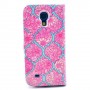 Galaxy S4 mini pinkki kukkakuvio puhelinlompakko