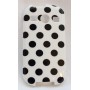 Galaxy Xcover 2 polka dot suojakuori valkoinen tausta mustia täpliä.