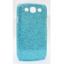 Galaxy S3 sinisen värinen glitter suojakuori.
