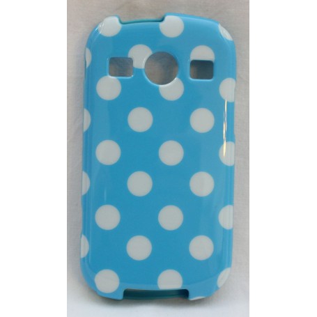 Galaxy Xcover 2 polka dot suojakuori vaaleansininen tausta valkoisia täpliä.