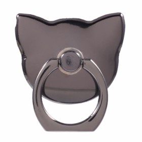 Musta kissa-sormuspidike – kiiltävä grafiitinmusta pinta.