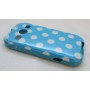 Galaxy Xcover 2 polka dot suojakuori vaaleansininen tausta valkoisia täpliä.