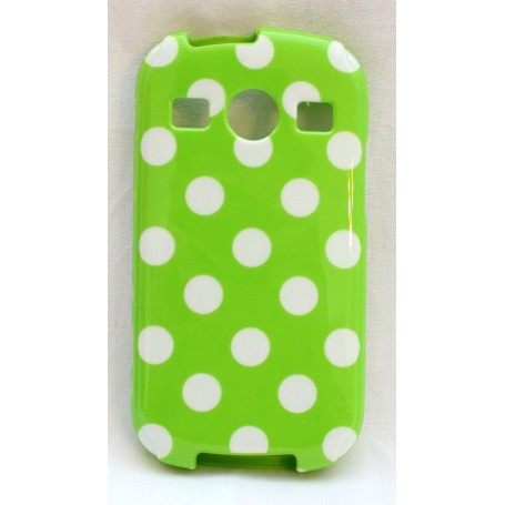 Galaxy Xcover 2 polka dot suojakuori limenvihreä tausta valkoisia täpliä.