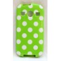 Galaxy Xcover 2 polka dot suojakuori limenvihreä tausta valkoisia täpliä.