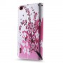 Huawei Honor 6 vaaleanpunaiset kukat puhelinlompakko