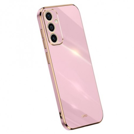 Samsung Galaxy A36 kirsikka violetti suojakuori kullanvärisillä reunuksilla – kaunis kuori esillä tuotekuvassa
