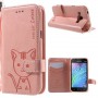 Galaxy J1 vaaleanpunainen kissa puhelinlompakko