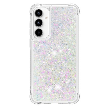 Samsung Galaxy A36 hopea glitter hile suojakuori – huolella viimeistelty tuote lähikuvassa