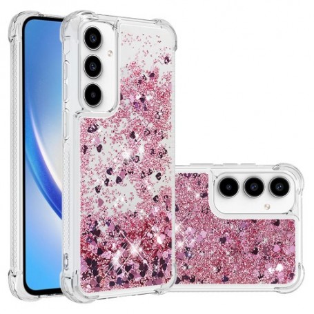 Samsung Galaxy A36 pinkki glitter hile suojakuori – kevyt ja ohut suojakuori puhelimen takaosassa