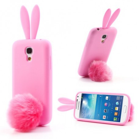 Galaxy S4 mini pinkki pupu silikonisuojus.
