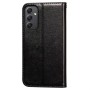 Samsung Galaxy A34 5G musta suojakotelo – kotelosta löytyy korttipaikat ja setelitasku