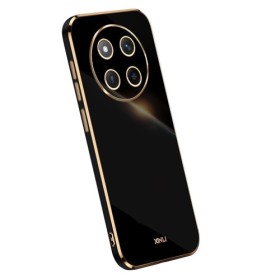 Honor Magic7 Lite 5G musta suojakuori kullanvärisillä reunuksilla Honor Magic7 Lite 5G musta suojakuori kullanvärisillä reunuksilla – ohut ja tyylikäs suojakuori esillä
