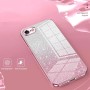 iPhone SE 2022 pinkki glitter suojakuori pöydällä