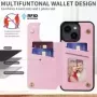 iPhone 14 takakuori korttipaikoilla ja RFID-suojauksella - ruusu kansi avattuna