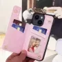 iPhone 14 takakuori korttipaikoilla ja RFID-suojauksella - ruusu avattuna