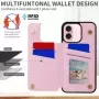 iPhone 16 takakuori korttipaikoilla ja RFID-suojauksella - ruusu kansi avattuna