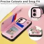 iPhone 16 takakuori korttipaikoilla ja RFID-suojauksella - ruusu avattuna