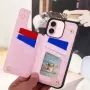iPhone 16 takakuori korttipaikoilla ja RFID-suojauksella - ruusu avattuna