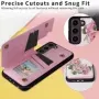 Samsung Galaxy S23 5G takakuori korttipaikoilla ja RFID-suojauksella - ruusu avattuna