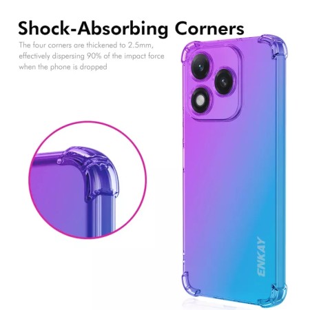 Honor 400 Lite läpinäkyvä liukuväri suojakuori, erikoisvahvistetut kulmat.