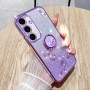 Samsung Galaxy S24 FE violetti glitter sormuspidike suojakuori