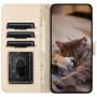 Samsung Galaxy A36 / A56 beige kissa suojakotelo – lompakkomallinen avattava kannellinen suojakotelo