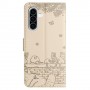 Samsung Galaxy A36 / A56 beige kissa suojakotelo – käytännöllinen kotelo arjen tarpeisiin
