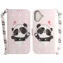 iPhone 16 vaaleanpunainen panda suojakotelo molemmilta puolilta