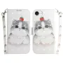 iPhone 16e valkoinen kissa suojakotelo kuvattuna molemmilta puolilta