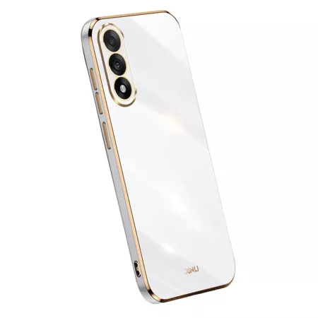 OnePlus Nord 5 5G valkoinen suojakuori kullanvärisillä reunuksilla