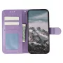 OnePlus Nord CE5 5G violetti kukka suojakotelossa on kolme korttitaskua