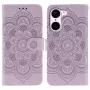 OnePlus Nord CE5 5G violetti kukka suojakotelo kuvattuna edestä ja takaa