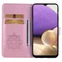 Samsung Galaxy A16 koristeltu ruusukulta pöllö suojakotelon kannen sisäpuolella on kaksi korttipaikkaa