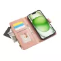 iPhone 16 ruusukulta suojakotelo toimii myös lompakkona
