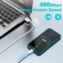 Tämä valkoinen USB - USB-C nopea lataus- ja datakaapeli tukee nopeaa tiedonsiirtoa