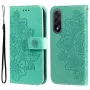 OnePlus Nord CE5 5G mintunvihreä kukka suojakotelo