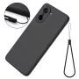 OnePlus Nord CE5 5G musta silikoni suojakuoren mukana tulee rannenauha
